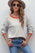 'Jolene' Striped Drop Shoulder T-Shirt - Celes Fashion
